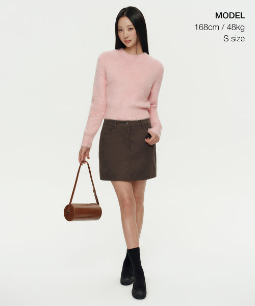 MUSINSA STANDARD WOMAN MUSINSA STANDARD WOMAN Women's Fuzzy Crew Neck Knit Indian Pink
