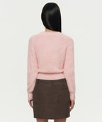 MUSINSA STANDARD WOMAN MUSINSA STANDARD WOMAN Women's Fuzzy Crew Neck Knit Indian Pink