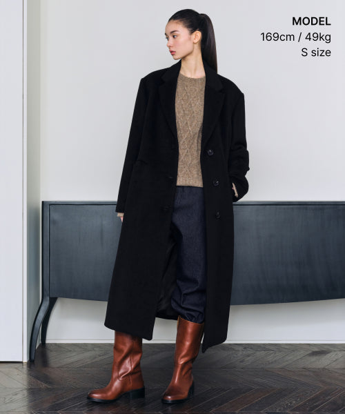 MUSINSA STANDARD WOMAN MUSINSA STANDARD WOMAN Cashmere Blend Coat (Black)