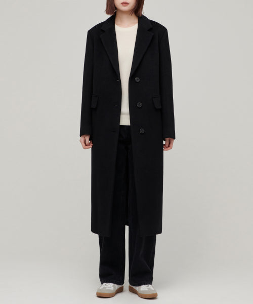 MUSINSA STANDARD WOMAN MUSINSA STANDARD WOMAN Cashmere Blend Coat (Black)