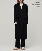 MUSINSA STANDARD WOMAN MUSINSA STANDARD WOMAN Cashmere Blend Coat (Black)