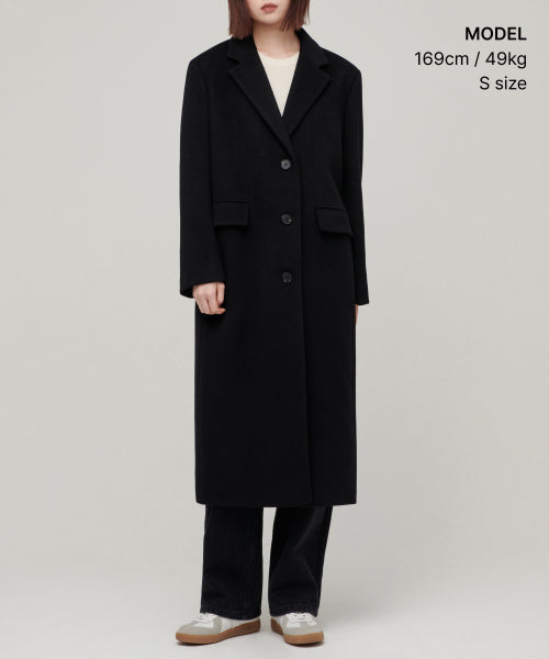 MUSINSA STANDARD WOMAN MUSINSA STANDARD WOMAN Cashmere Blend Coat (Black)