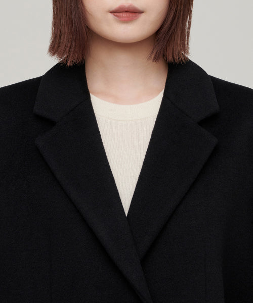 MUSINSA STANDARD WOMAN MUSINSA STANDARD WOMAN Cashmere Blend Coat (Black)
