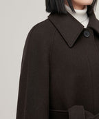 MUSINSA STANDARD WOMAN MUSINSA STANDARD WOMAN Coat Women's Cashmere Blend Balmacan Robe [Dark Brown]