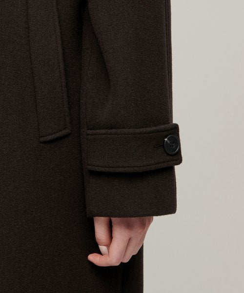 MUSINSA STANDARD WOMAN MUSINSA STANDARD WOMAN Coat Women's Cashmere Blend Balmacan Robe [Dark Brown]
