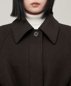 MUSINSA STANDARD WOMAN MUSINSA STANDARD WOMAN Coat Women's Cashmere Blend Balmacan Robe [Dark Brown]