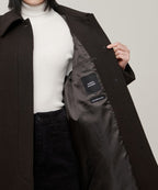 MUSINSA STANDARD WOMAN MUSINSA STANDARD WOMAN Coat Women's Cashmere Blend Balmacan Robe [Dark Brown]
