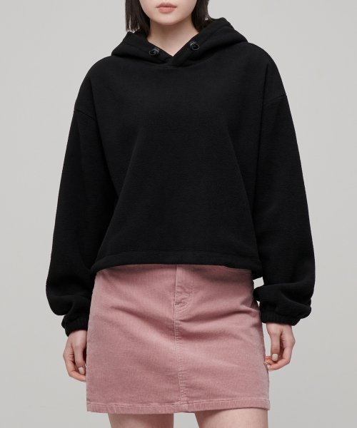 MUSINSA STANDARD WOMAN MUSINSA STANDARD WOMAN Women's Oversized Polar Fleece Hoodie [Black]