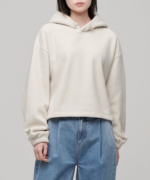 MUSINSA STANDARD WOMAN MUSINSA STANDARD WOMAN Women's Oversized Polar Fleece Hoodie [Ivory]
