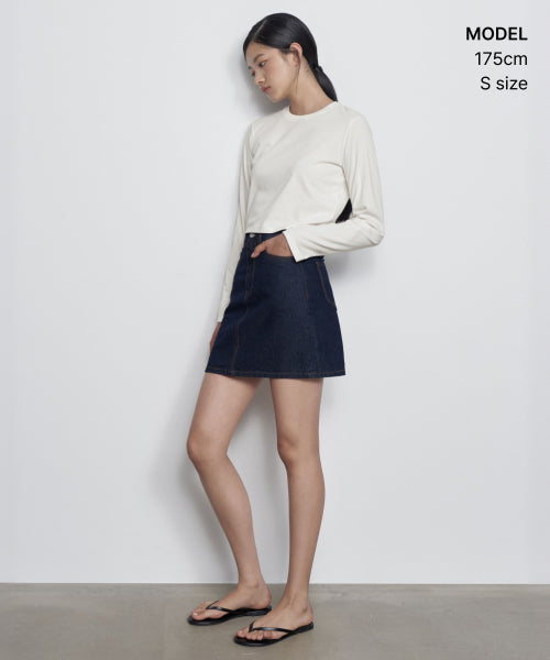 MUSINSA STANDARD WOMAN MUSINSA STANDARD WOMAN Denim Mini Skirt Deep Indigo