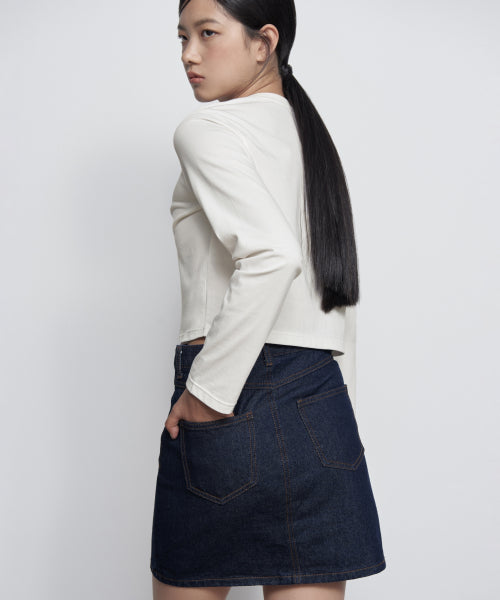 MUSINSA STANDARD WOMAN MUSINSA STANDARD WOMAN Denim Mini Skirt Deep Indigo