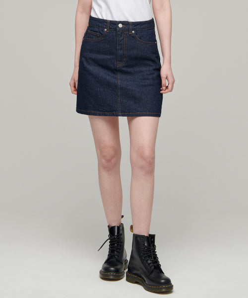 MUSINSA STANDARD WOMAN MUSINSA STANDARD WOMAN Denim Mini Skirt Deep Indigo