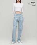 MUSINSA STANDARD WOMAN MUSINSA STANDARD WOMAN Denim Pants Loose Straight [Pale Blue]