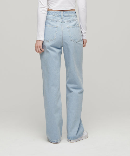 MUSINSA STANDARD WOMAN MUSINSA STANDARD WOMAN Denim Pants Loose Straight [Pale Blue]