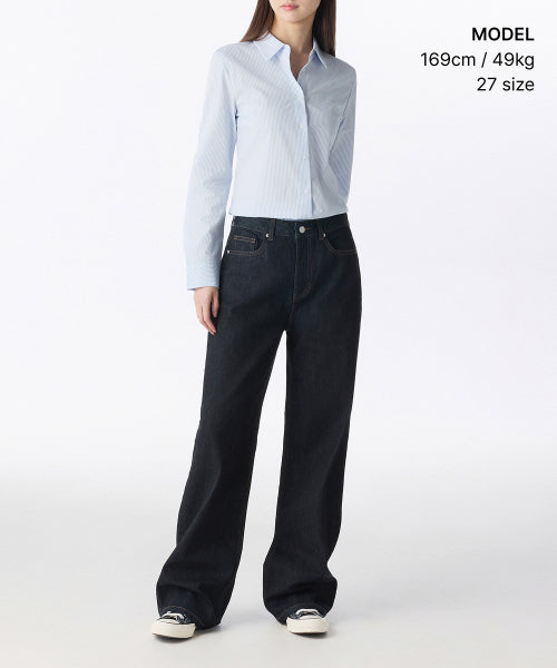 MUSINSA STANDARD WOMAN MUSINSA STANDARD WOMAN Women's Wide Denim Pants [Deep Indigo]