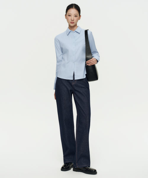 MUSINSA STANDARD WOMAN MUSINSA STANDARD WOMAN Denim Straight Pants [Deep Indigo]