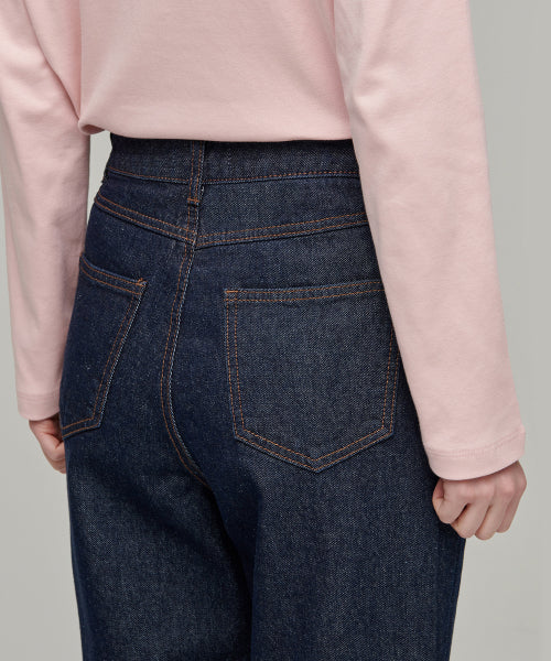 MUSINSA STANDARD WOMAN MUSINSA STANDARD WOMAN Denim Straight Pants [Deep Indigo]