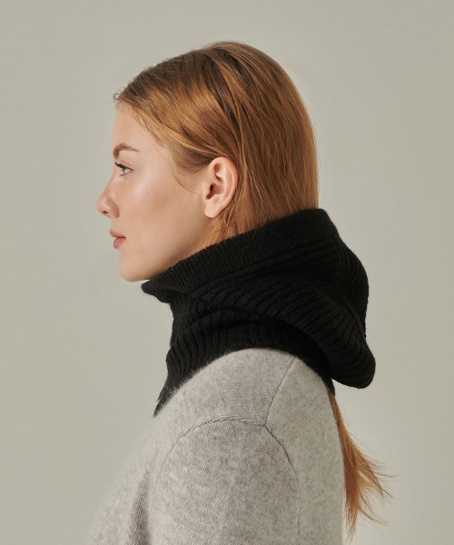MUSINSA STANDARD WOMAN MUSINSA STANDARD WOMAN Women's Soft Boucle Knit Balaclava [Black]