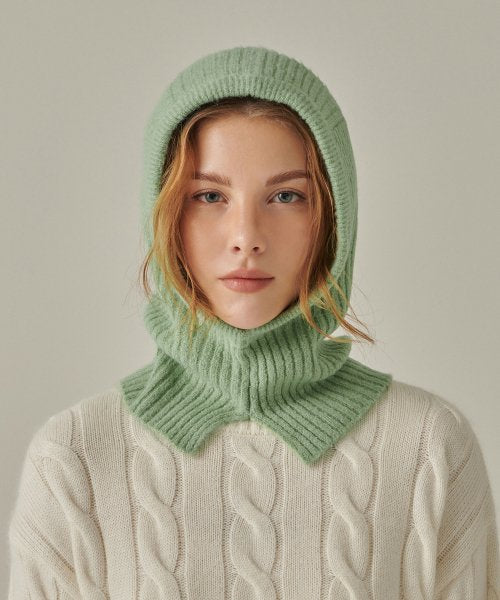 MUSINSA STANDARD WOMAN MUSINSA STANDARD WOMAN Women's Soft Boucle Knit Balaclava [Apple Green]