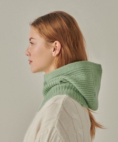 MUSINSA STANDARD WOMAN MUSINSA STANDARD WOMAN Women's Soft Boucle Knit Balaclava [Apple Green]