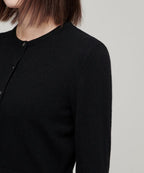 MUSINSA STANDARD WOMAN MUSINSA STANDARD WOMAN Cardigan Round Neck Crop (Black)