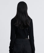 MUSINSA STANDARD WOMAN MUSINSA STANDARD WOMAN Cardigan Round Neck Crop (Black)