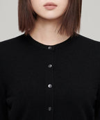 MUSINSA STANDARD WOMAN MUSINSA STANDARD WOMAN Cardigan Round Neck Crop (Black)