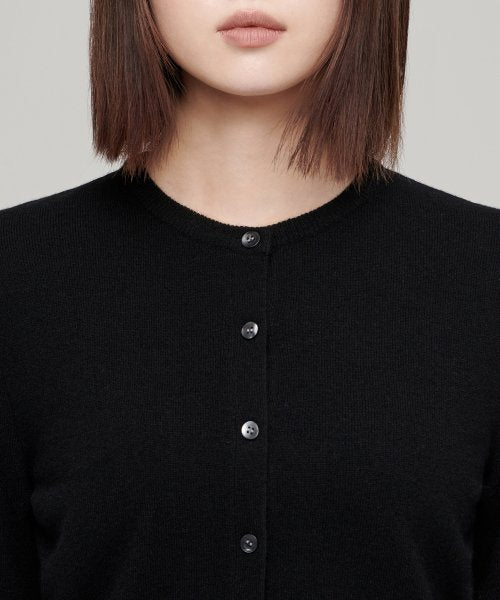 MUSINSA STANDARD WOMAN MUSINSA STANDARD WOMAN Cardigan Round Neck Crop (Black)