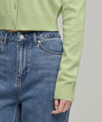 MUSINSA STANDARD WOMAN MUSINSA STANDARD WOMAN Cardigan Round Neck Crop (Pale Green)