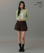 MUSINSA STANDARD WOMAN MUSINSA STANDARD WOMAN Cardigan Round Neck Crop (Pale Green)