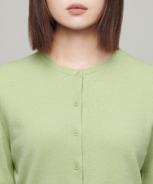 MUSINSA STANDARD WOMAN MUSINSA STANDARD WOMAN Cardigan Round Neck Crop (Pale Green)