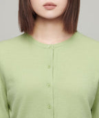 MUSINSA STANDARD WOMAN MUSINSA STANDARD WOMAN Cardigan Round Neck Crop (Pale Green)