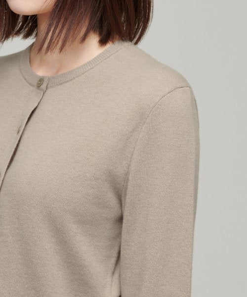 MUSINSA STANDARD WOMAN MUSINSA STANDARD WOMAN Cardigan Round Neck Crop Beige