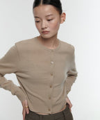 MUSINSA STANDARD WOMAN MUSINSA STANDARD WOMAN Cardigan Round Neck Crop Beige