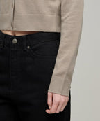 MUSINSA STANDARD WOMAN MUSINSA STANDARD WOMAN Cardigan Round Neck Crop Beige