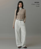 MUSINSA STANDARD WOMAN MUSINSA STANDARD WOMAN Cardigan Round Neck Crop Beige