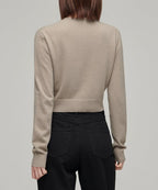MUSINSA STANDARD WOMAN MUSINSA STANDARD WOMAN Cardigan Round Neck Crop Beige