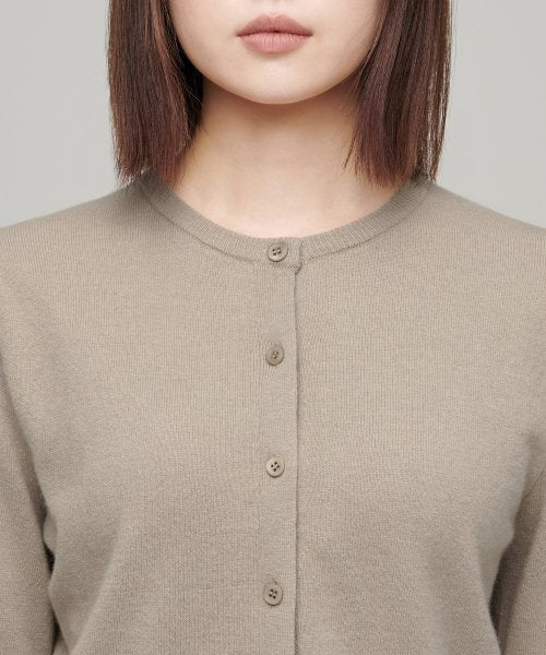 MUSINSA STANDARD WOMAN MUSINSA STANDARD WOMAN Cardigan Round Neck Crop Beige