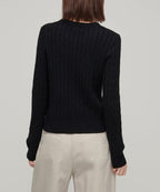 MUSINSA STANDARD WOMAN MUSINSA STANDARD WOMAN Women's Angora Blend Cable Crew Neck Knit [Black]
