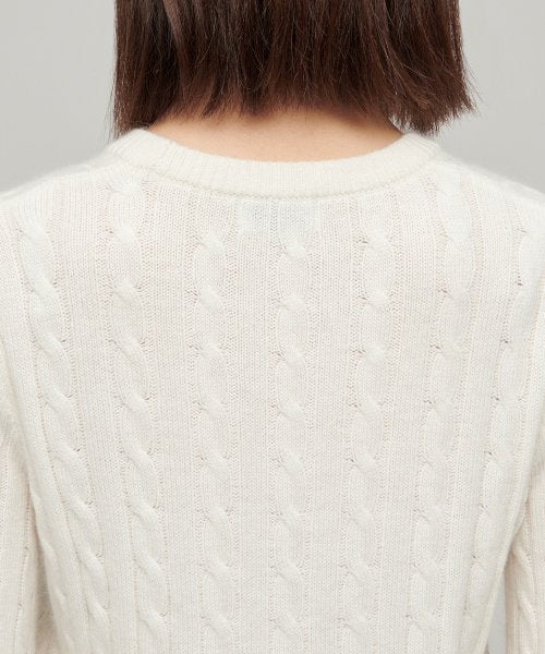 MUSINSA STANDARD WOMAN MUSINSA STANDARD WOMAN Women's Angora Blend Cable Crew Neck Knit [Ivory]