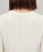 MUSINSA STANDARD WOMAN MUSINSA STANDARD WOMAN Women's Angora Blend Cable Crew Neck Knit [Ivory]