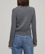 MUSINSA STANDARD WOMAN MUSINSA STANDARD WOMAN Women's Angora Blend Cable Crew Neck Knit [Medium Gray]