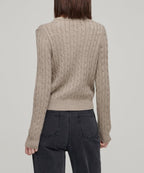 MUSINSA STANDARD WOMAN MUSINSA STANDARD WOMAN Women's Angora Blend Cable Crew Neck Knit Heather Beige