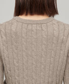 MUSINSA STANDARD WOMAN MUSINSA STANDARD WOMAN Women's Angora Blend Cable Crew Neck Knit Heather Beige