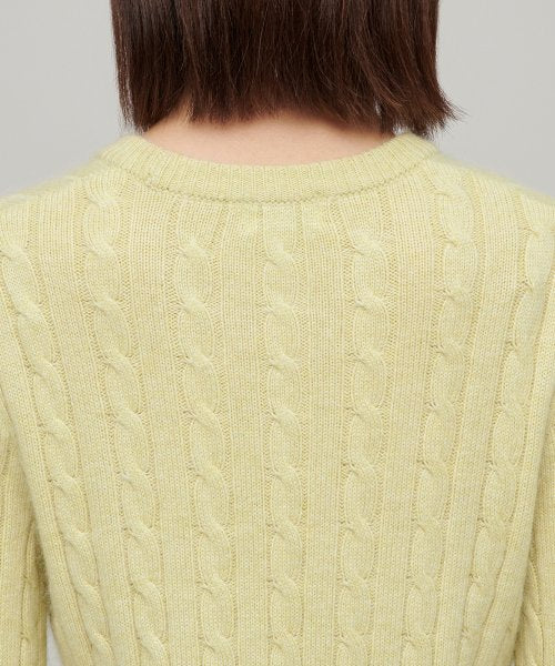 MUSINSA STANDARD WOMAN MUSINSA STANDARD WOMAN Women's Angora Blend Cable Crew Neck Knit [Lemonade]