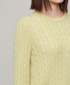 MUSINSA STANDARD WOMAN MUSINSA STANDARD WOMAN Women's Angora Blend Cable Crew Neck Knit [Lemonade]