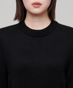 MUSINSA STANDARD WOMAN MUSINSA STANDARD WOMAN Women's Angora Blend Crew Neck Knit [Black]