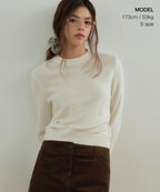 MUSINSA STANDARD WOMAN MUSINSA STANDARD WOMAN Women's Angora Blend Crew Neck Knit [Ivory]