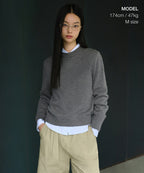 MUSINSA STANDARD WOMAN MUSINSA STANDARD WOMAN Angora Blend Crew Neck Knit Medium Gray