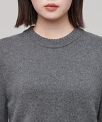 MUSINSA STANDARD WOMAN MUSINSA STANDARD WOMAN Angora Blend Crew Neck Knit Medium Gray